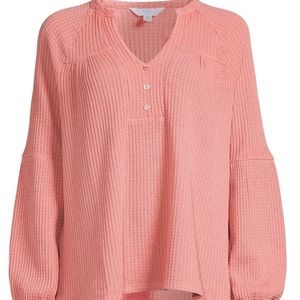 (SOLD)Time and Tru Women’s Waffle Peasant Top
